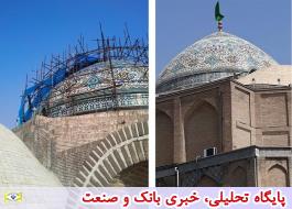 داربست های 14 ساله گنبد اصلی مسجد سپهسالار برچیده شد