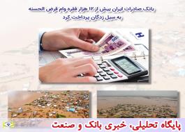 بانک صادرات ایران بیش از 12 هزار فقره وام قرض‌الحسنه به سیل‌زدگان پرداخت کرد